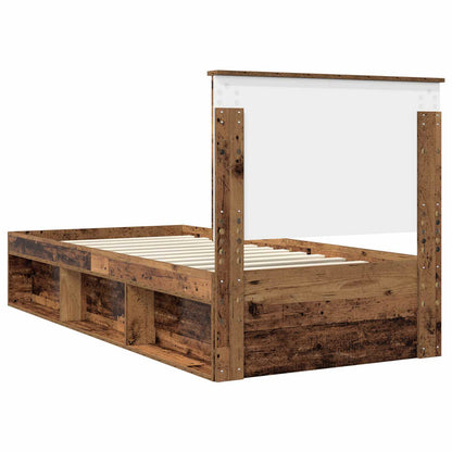 Bed Frame with Headboard Old Wood 90 x 190 cm Solid Pine Wood