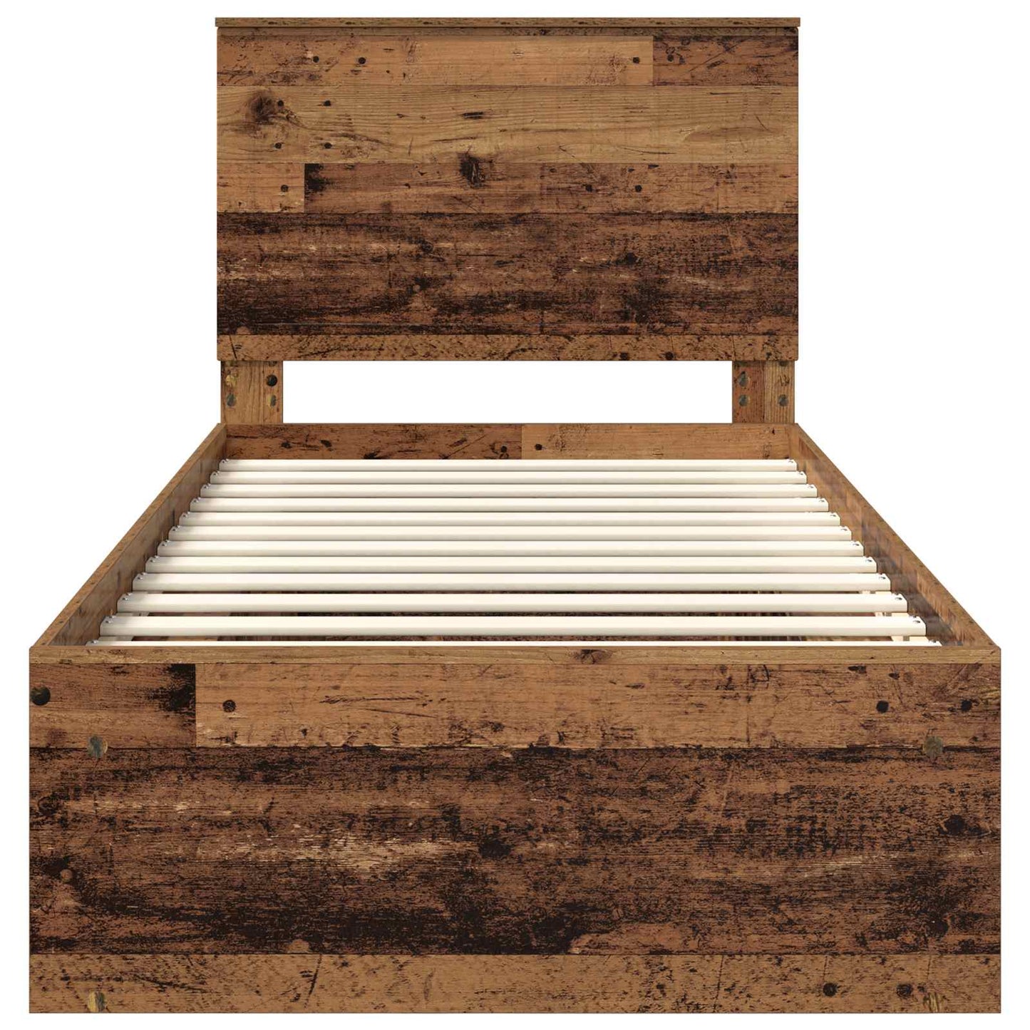 Bed Frame with Headboard Old Wood 90 x 190 cm Solid Pine Wood