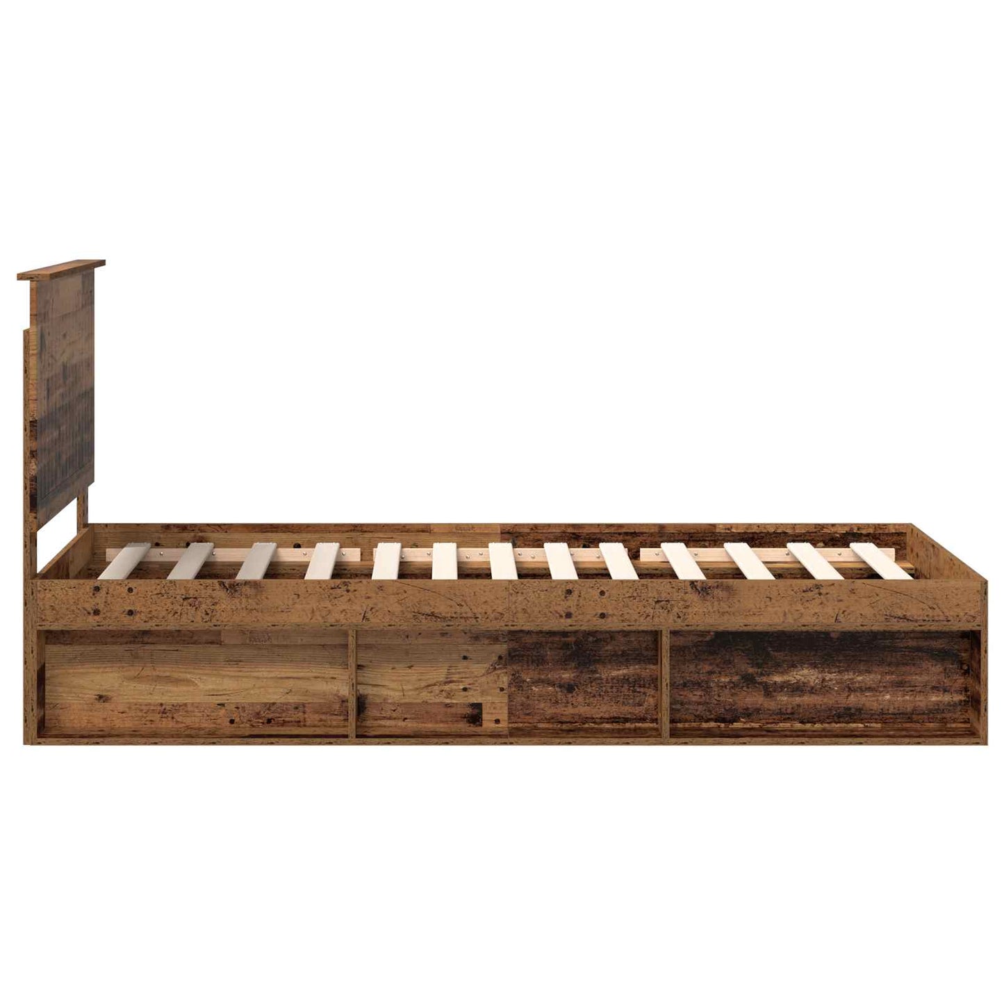 Bed Frame with Headboard Old Wood 90 x 190 cm Solid Pine Wood