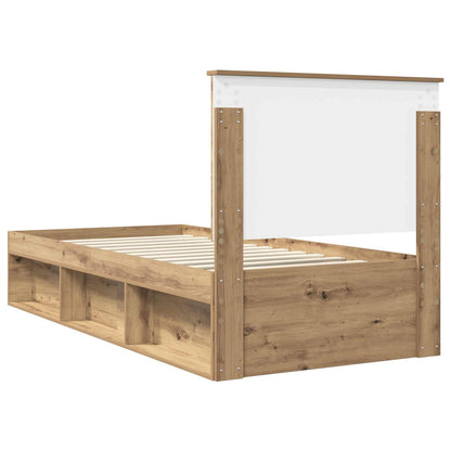 Bed Frame Artisian Oak 90 x 190 cm Solid Pine Wood