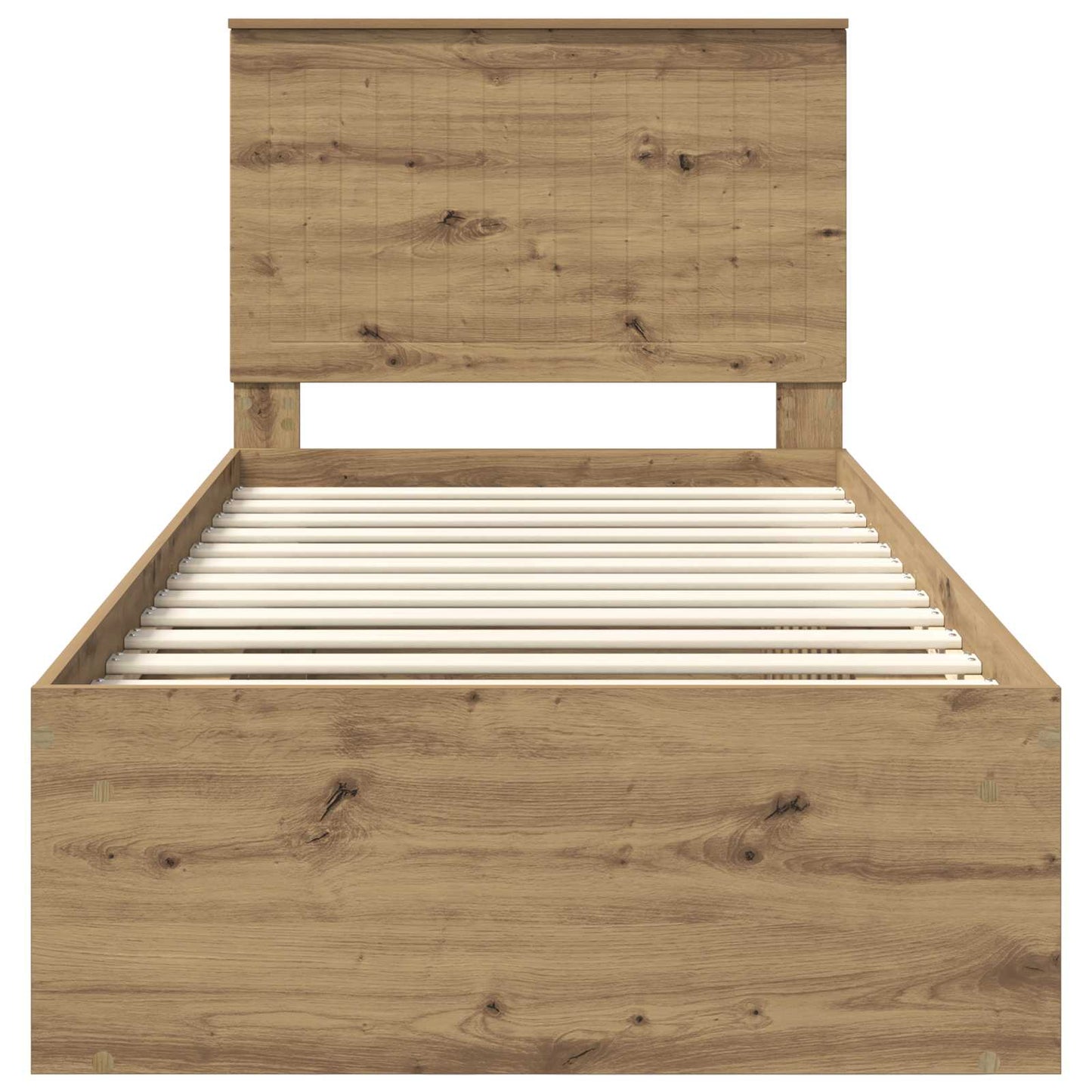 Bed Frame Artisian Oak 90 x 190 cm Solid Pine Wood