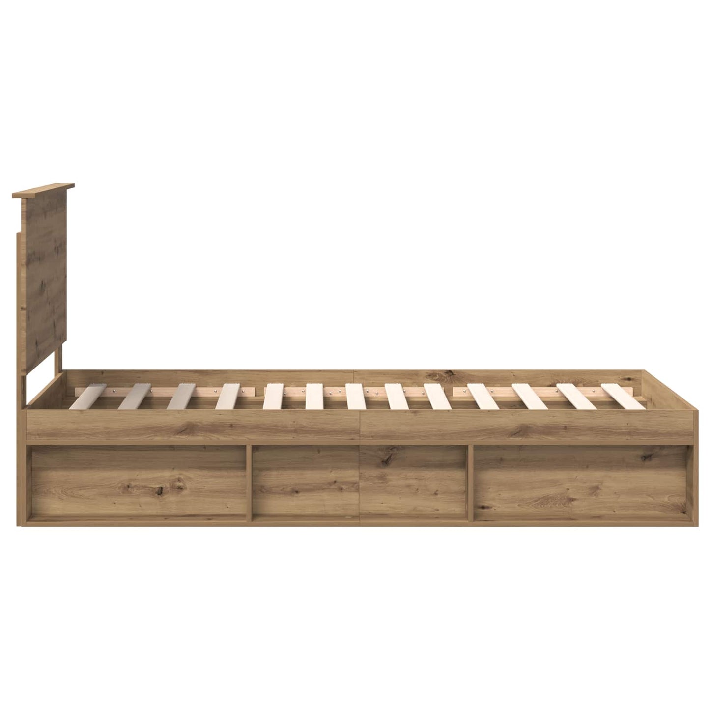 Bed Frame Artisian Oak 90 x 190 cm Solid Pine Wood