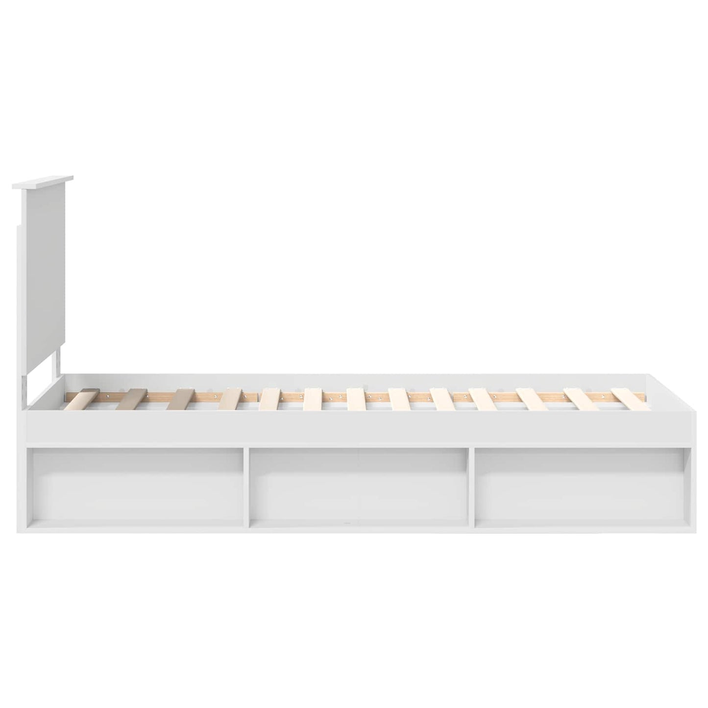 Bed Frame with Headboard White 75 x 190 cm Solid Pine Wood