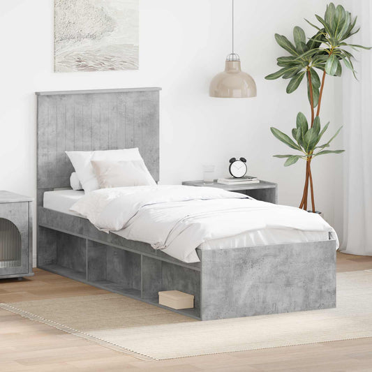Bed Frame Concerte Grey 75 x 190 cm Solid Pine Wood