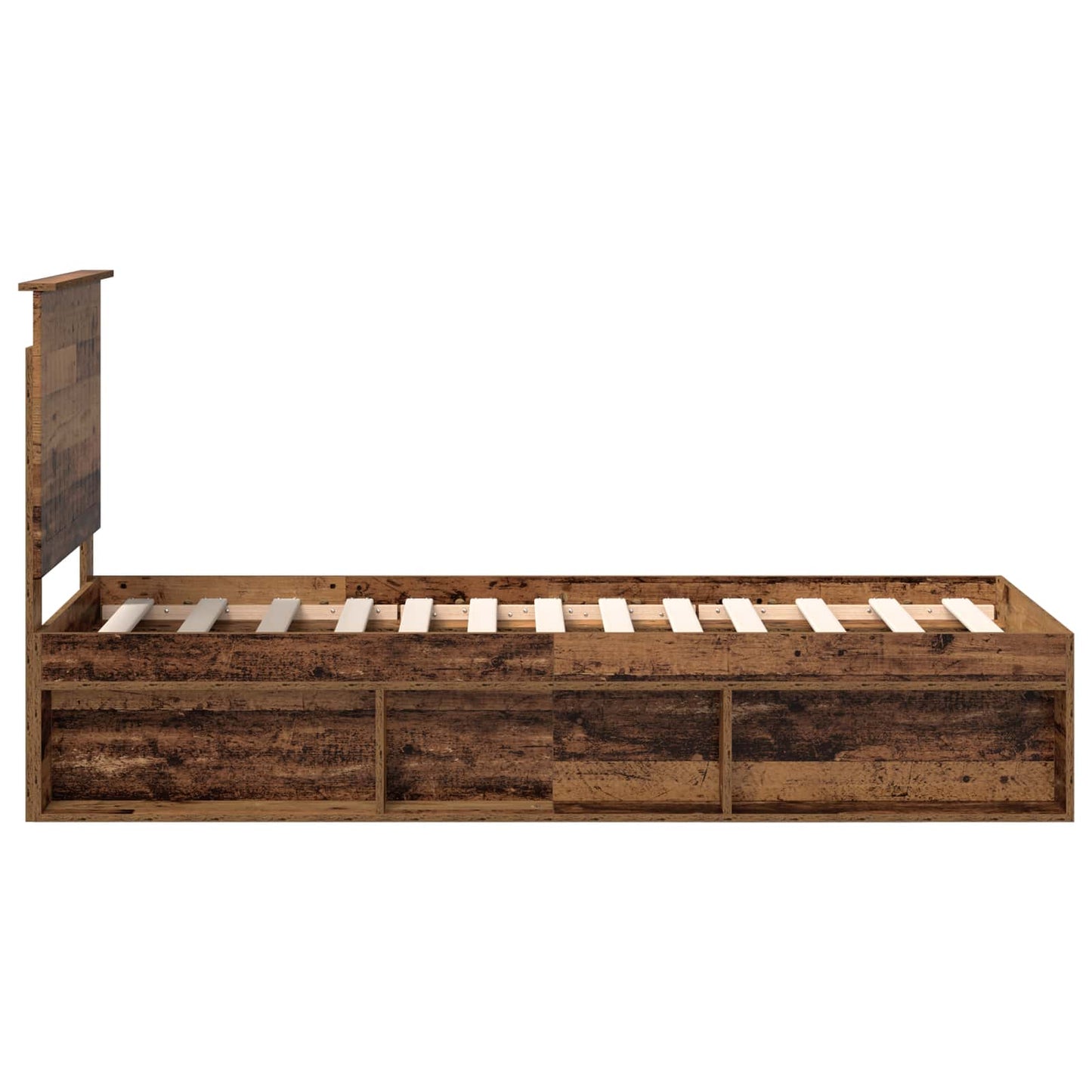 Bed Frame with Headboard Old Wood 75 x 190 cm Solid Pine Wood