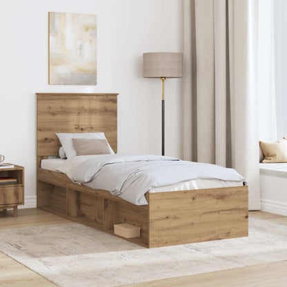 Bed Frame Artisian Oak 75 x 190 cm Solid Pine Wood