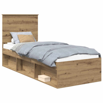 Bed Frame Artisian Oak 75 x 190 cm Solid Pine Wood