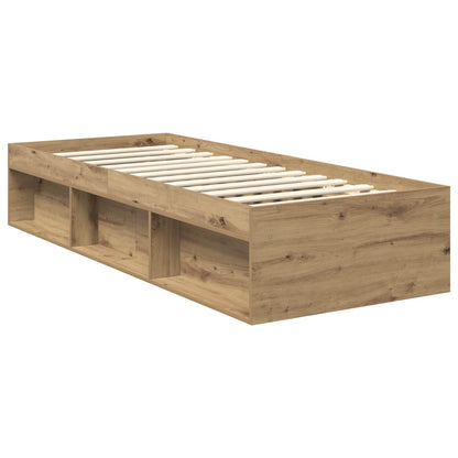 Bed Frame Artisian Oak 75 x 190 cm Solid Pine Wood