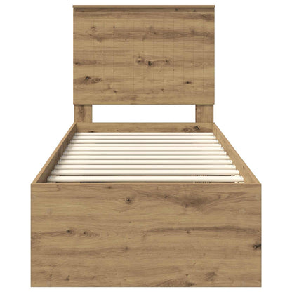 Bed Frame Artisian Oak 75 x 190 cm Solid Pine Wood
