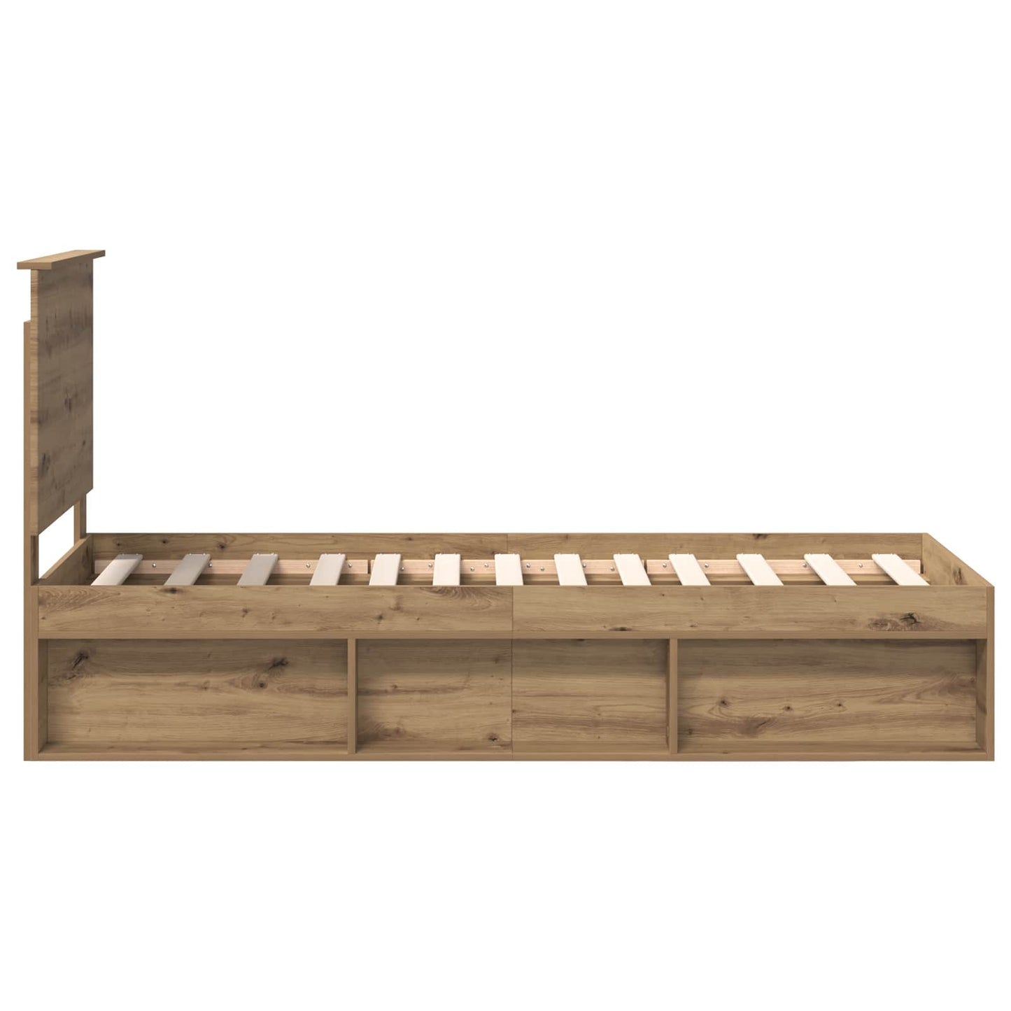 Bed Frame Artisian Oak 75 x 190 cm Solid Pine Wood
