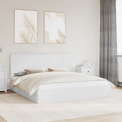 Storage Bed with Headboard White 180 x 200 cm Engineered Wood