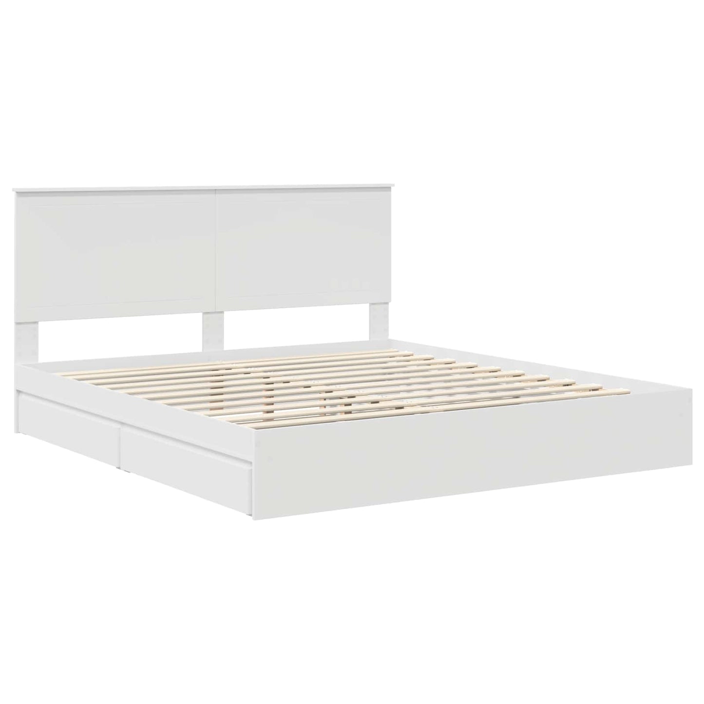 Storage Bed with Headboard White 180 x 200 cm Engineered Wood