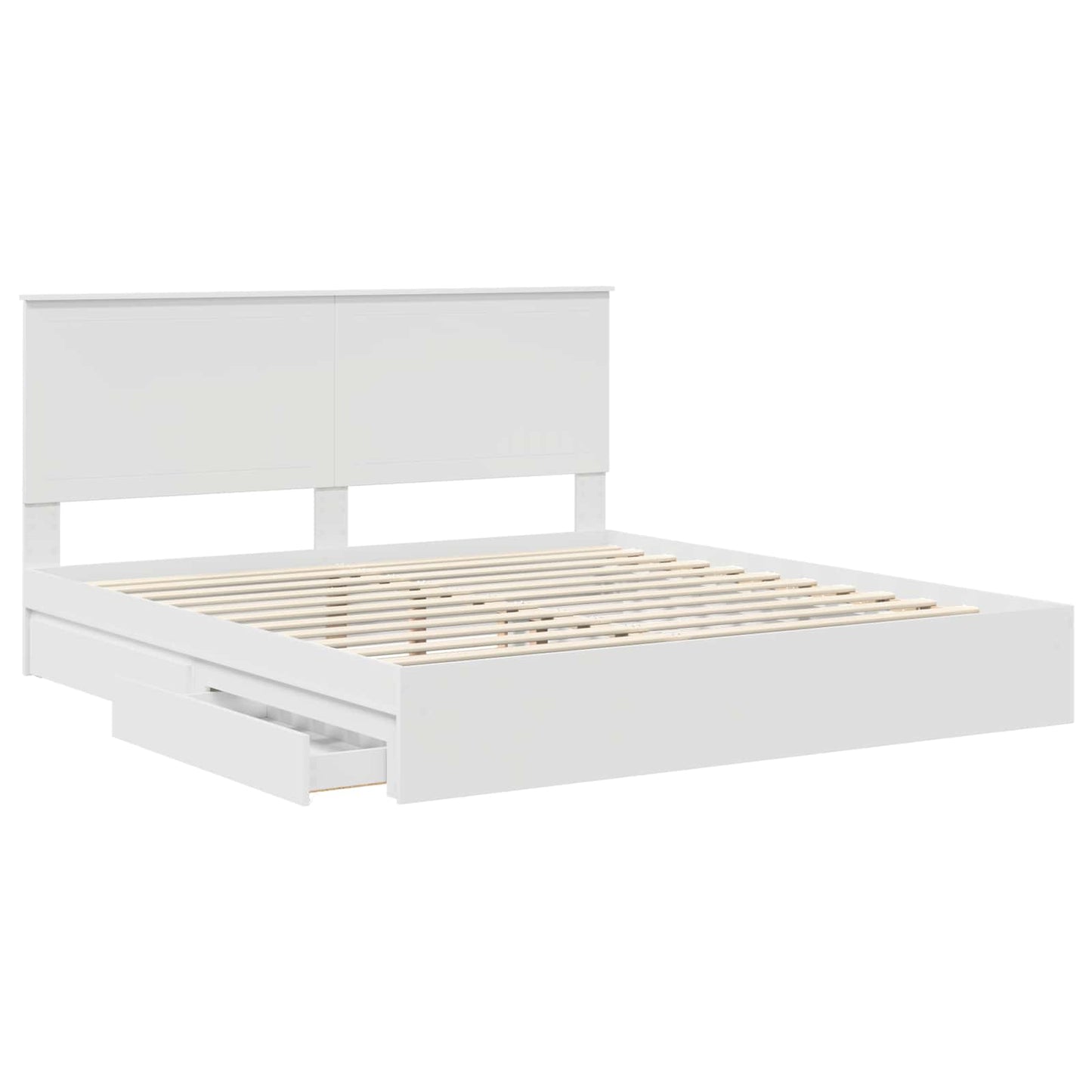 Storage Bed with Headboard White 180 x 200 cm Engineered Wood