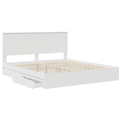 Storage Bed with Headboard White 180 x 200 cm Engineered Wood