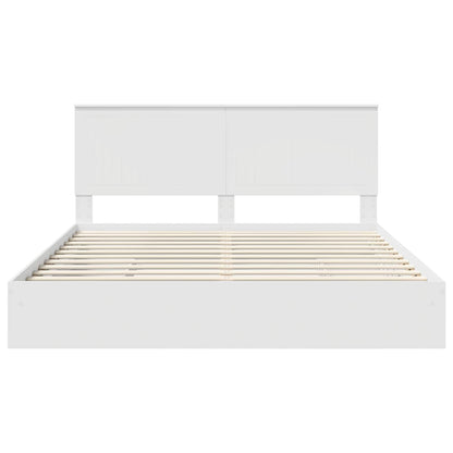 Storage Bed with Headboard White 180 x 200 cm Engineered Wood