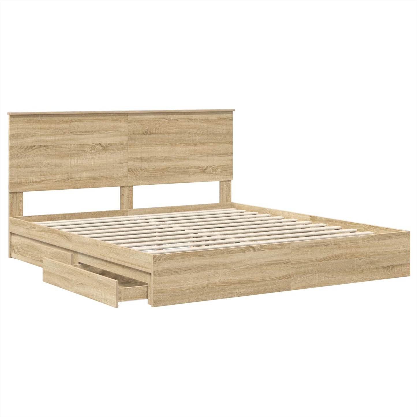 Storage Bed with Drawer Sonoma Oak 180 x 200 cm Engineered Wood