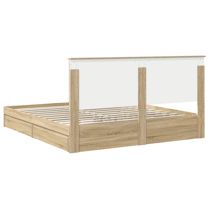 Storage Bed with Drawer Sonoma Oak 180 x 200 cm Engineered Wood