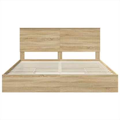 Storage Bed with Drawer Sonoma Oak 180 x 200 cm Engineered Wood