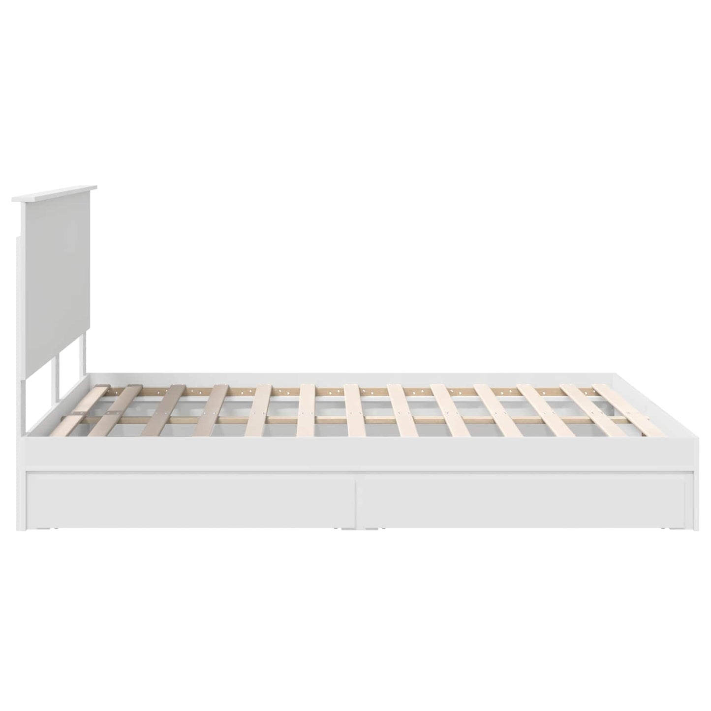 Storage Bed with Headboard White 160 x 200 cm Engineered Wood
