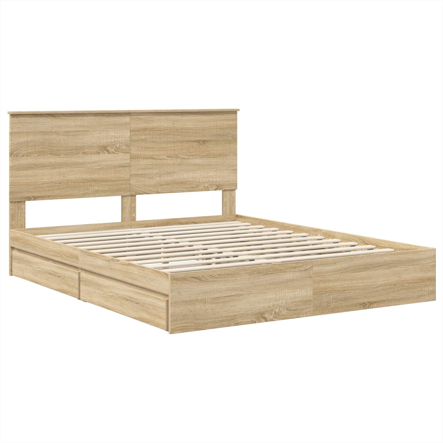 Storage Bed with Drawer Sonoma Oak 160 x 200 cm Engineered Wood