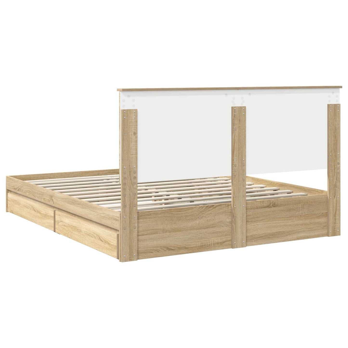 Storage Bed with Drawer Sonoma Oak 160 x 200 cm Engineered Wood