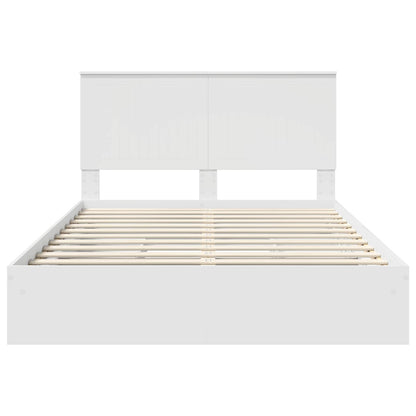 Storage Bed with Headboard White 140 x 200 cm Engineered Wood