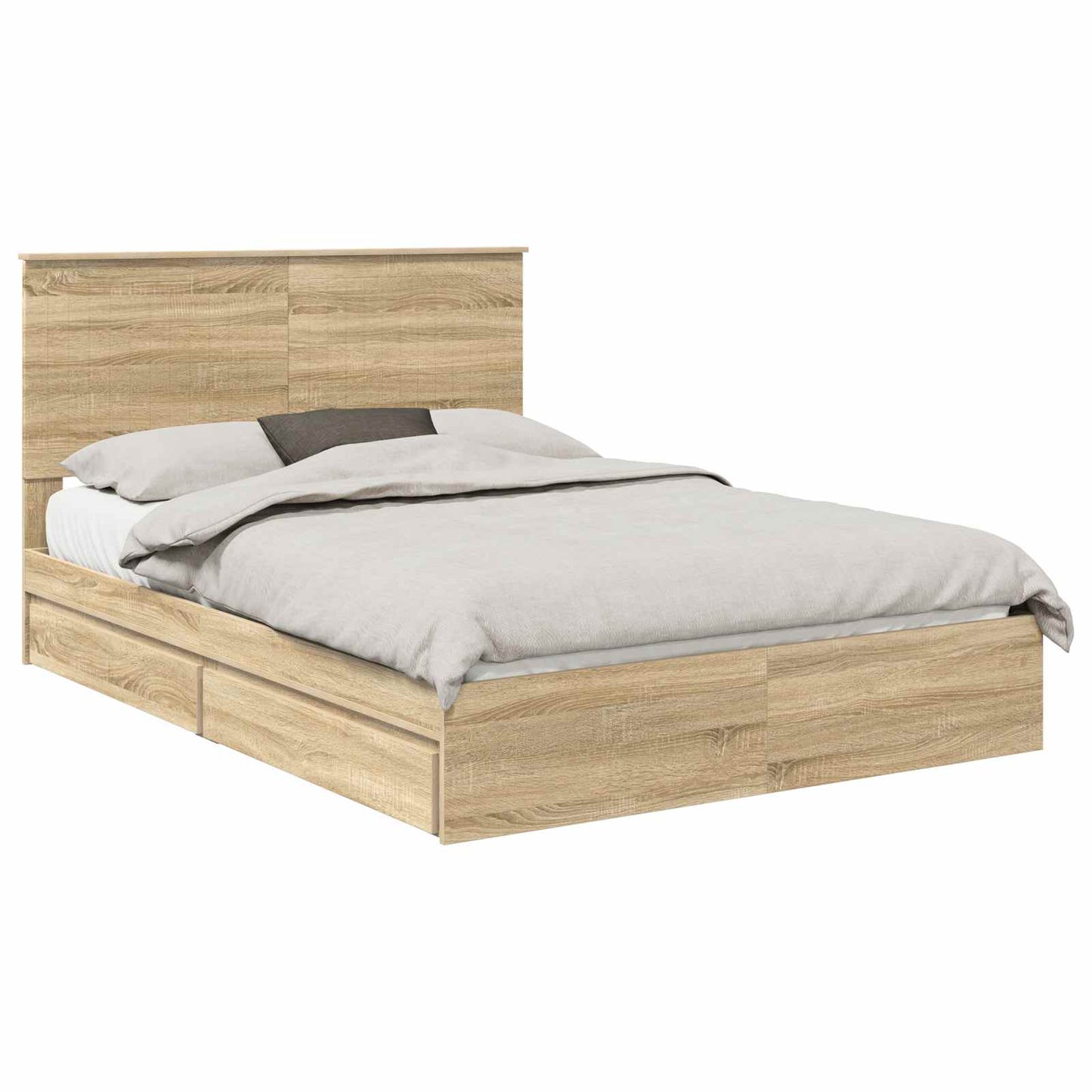 Storage Bed with Drawer Sonoma Oak 140 x 200 cm Engineered Wood