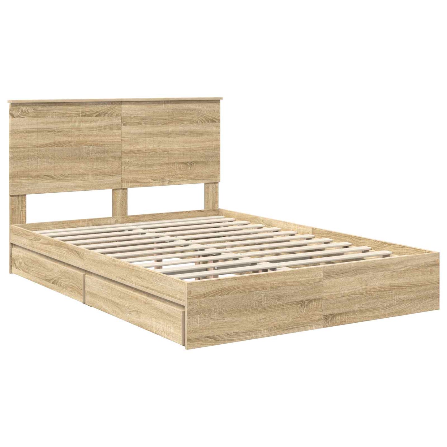 Storage Bed with Drawer Sonoma Oak 140 x 200 cm Engineered Wood