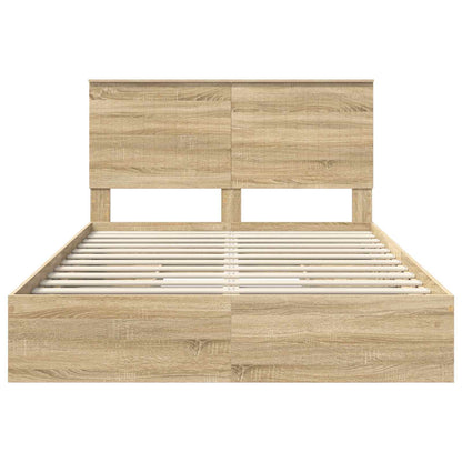 Storage Bed with Drawer Sonoma Oak 140 x 200 cm Engineered Wood