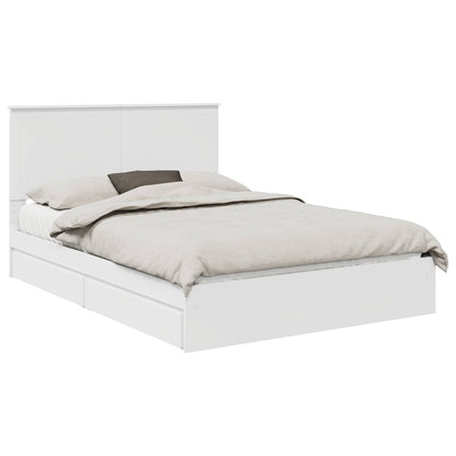 Storage Bed with Headboard White 135 x 190 cm Engineered Wood