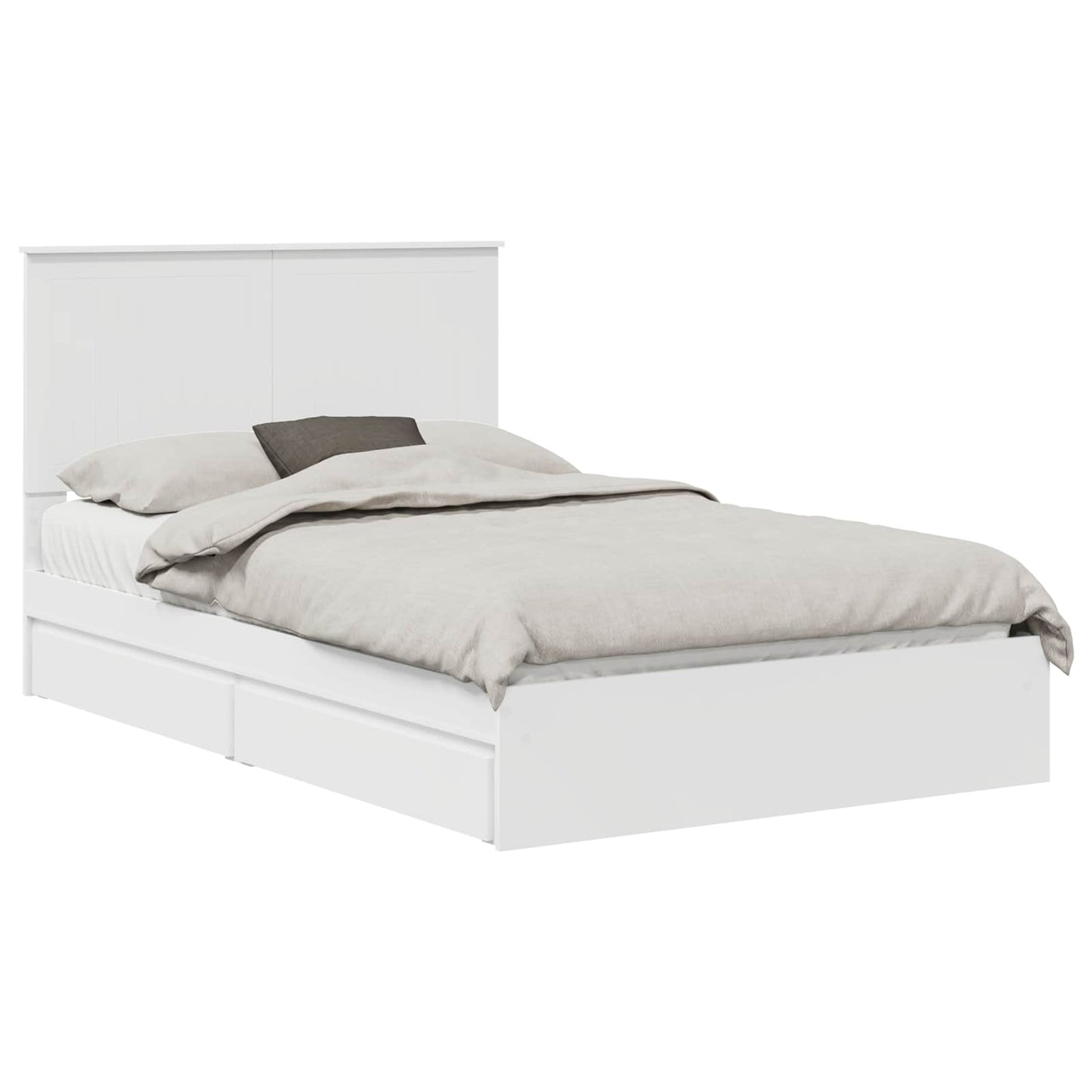 Storage Bed with Headboard White 120 x 200 cm Engineered Wood
