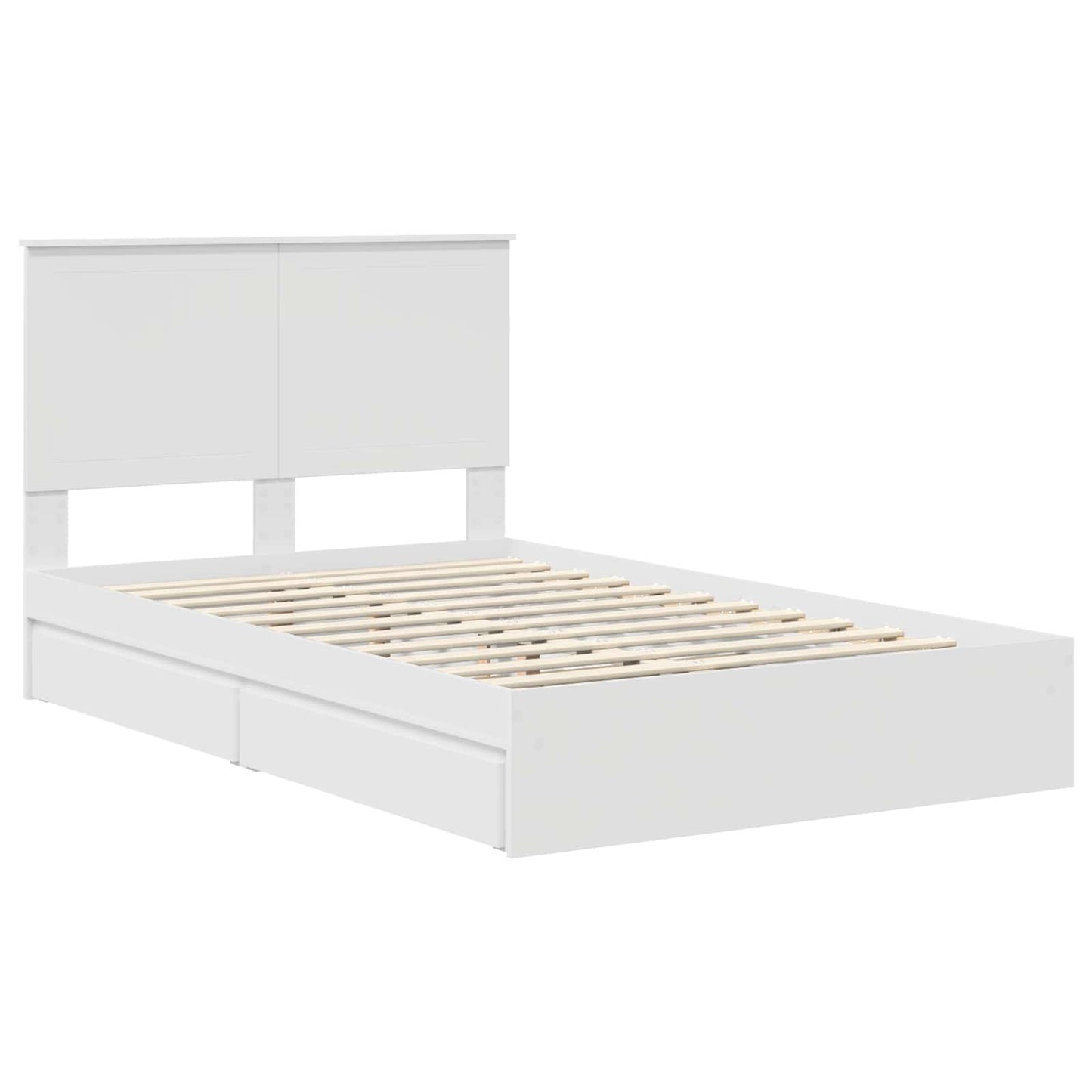 Storage Bed with Headboard White 120 x 200 cm Engineered Wood