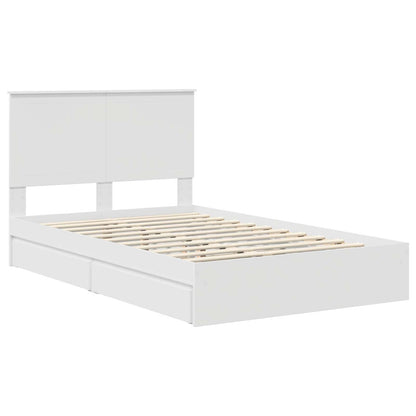 Storage Bed with Headboard White 120 x 200 cm Engineered Wood