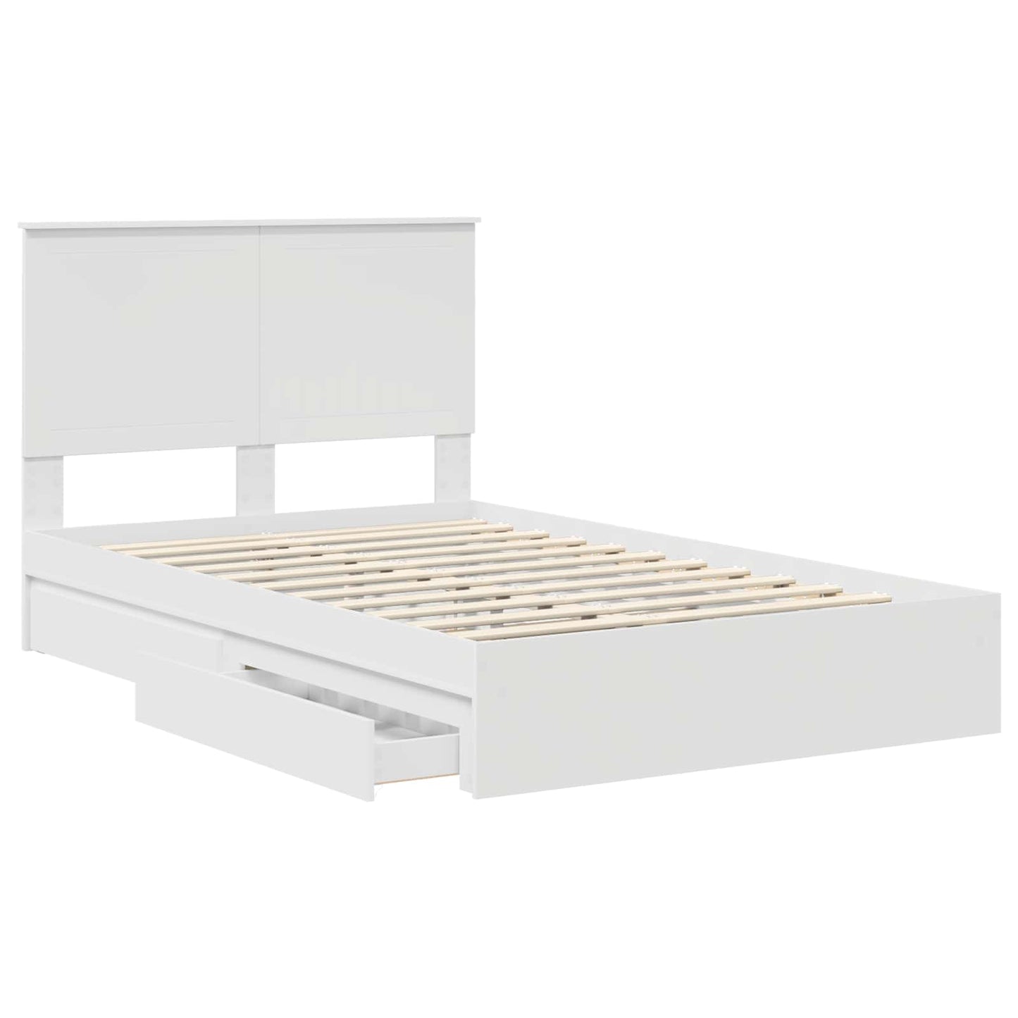 Storage Bed with Headboard White 120 x 200 cm Engineered Wood