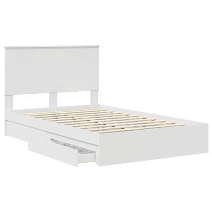 Storage Bed with Headboard White 120 x 200 cm Engineered Wood