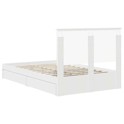 Storage Bed with Headboard White 120 x 200 cm Engineered Wood