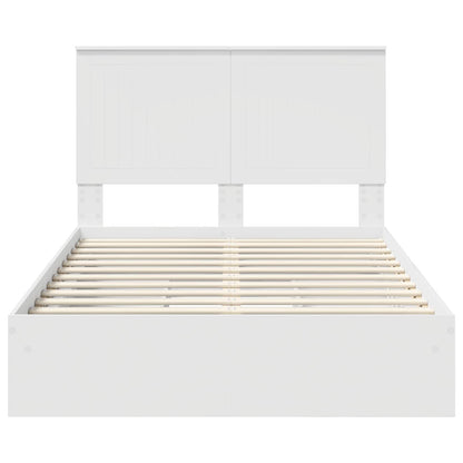 Storage Bed with Headboard White 120 x 200 cm Engineered Wood