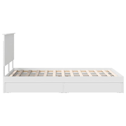 Storage Bed with Headboard White 120 x 200 cm Engineered Wood