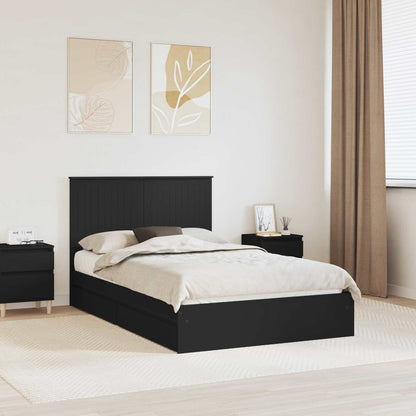 Storage Bed with Headboard Black 120 x 200 cm Engineered Wood