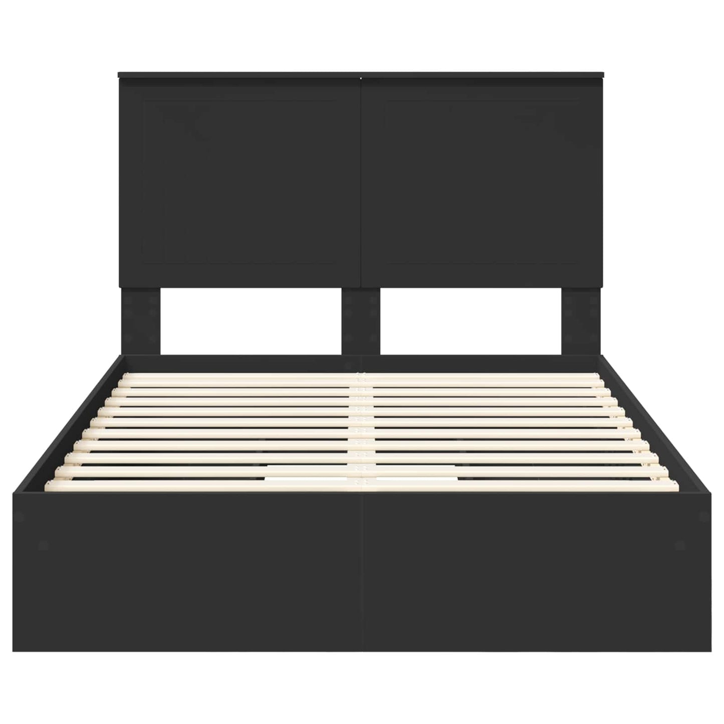 Storage Bed with Headboard Black 120 x 200 cm Engineered Wood