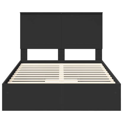 Storage Bed with Headboard Black 120 x 200 cm Engineered Wood