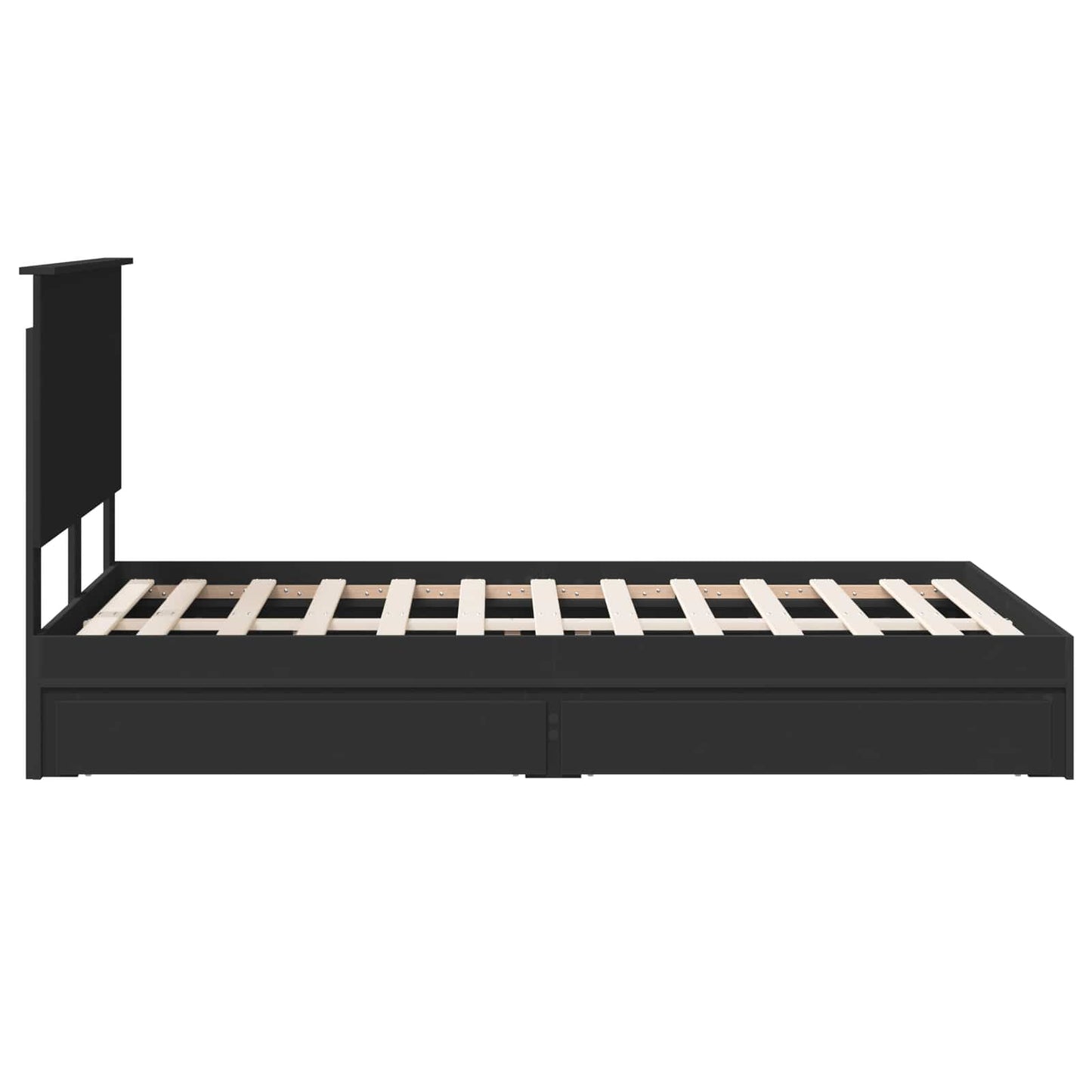 Storage Bed with Headboard Black 120 x 200 cm Engineered Wood