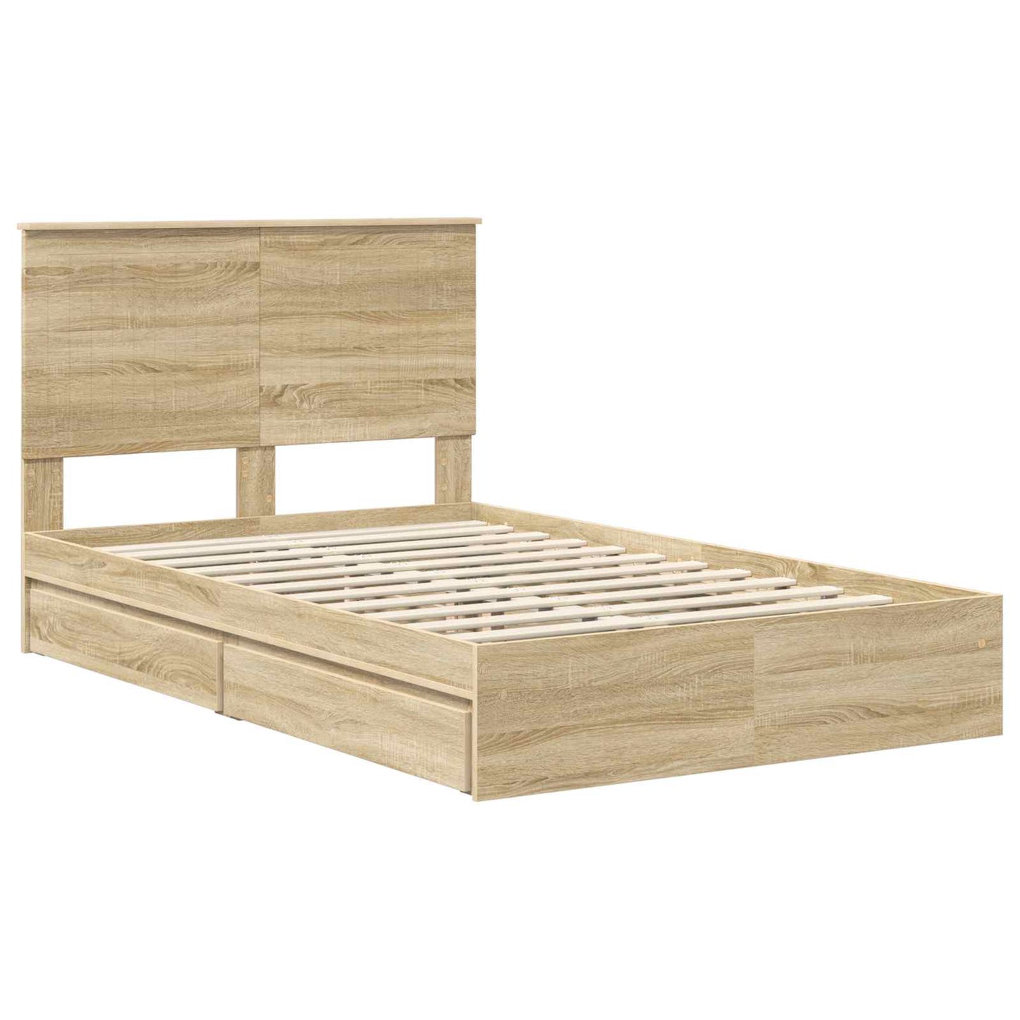 Storage Bed with Drawer Sonoma Oak 120 x 200 cm Engineered Wood