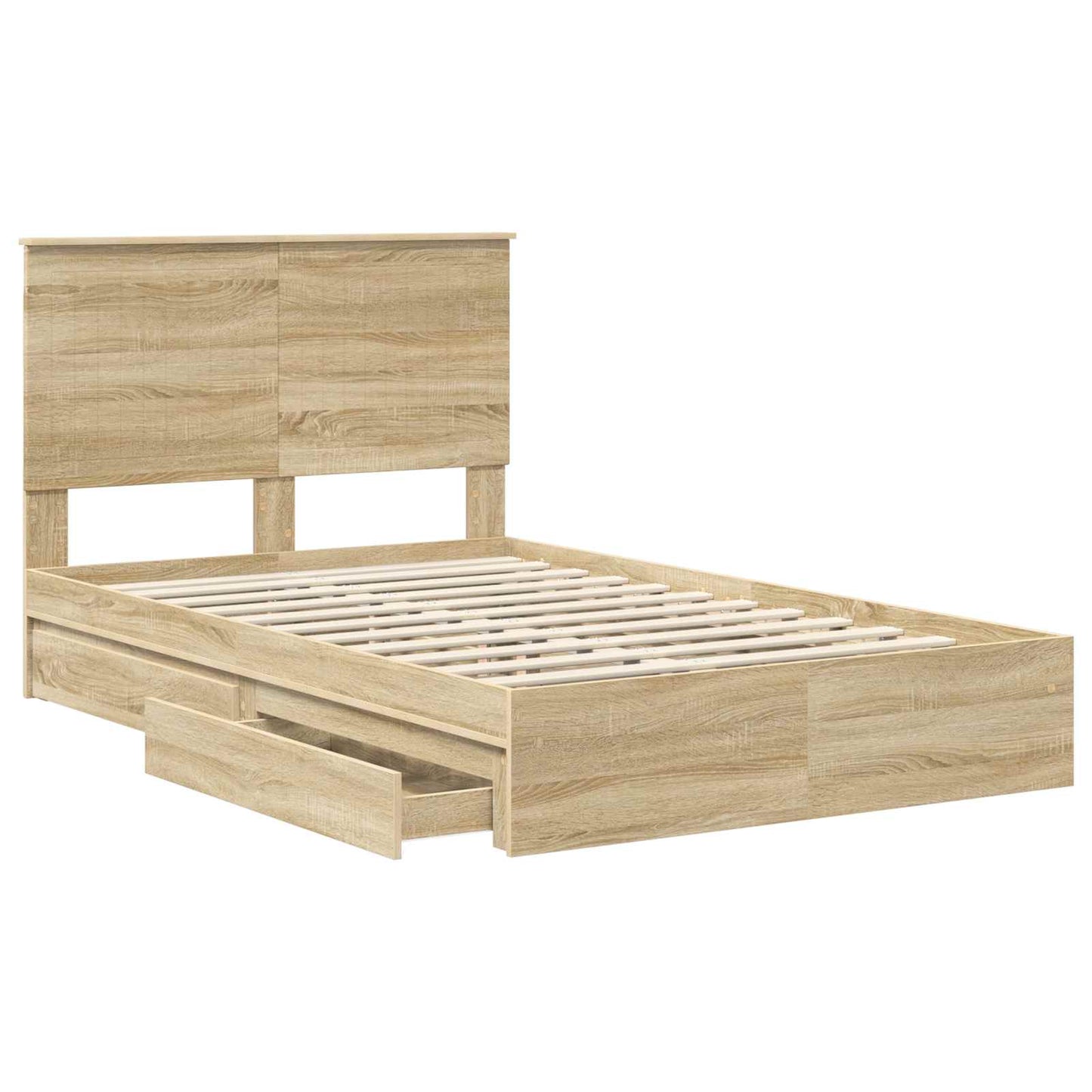 Storage Bed with Drawer Sonoma Oak 120 x 200 cm Engineered Wood