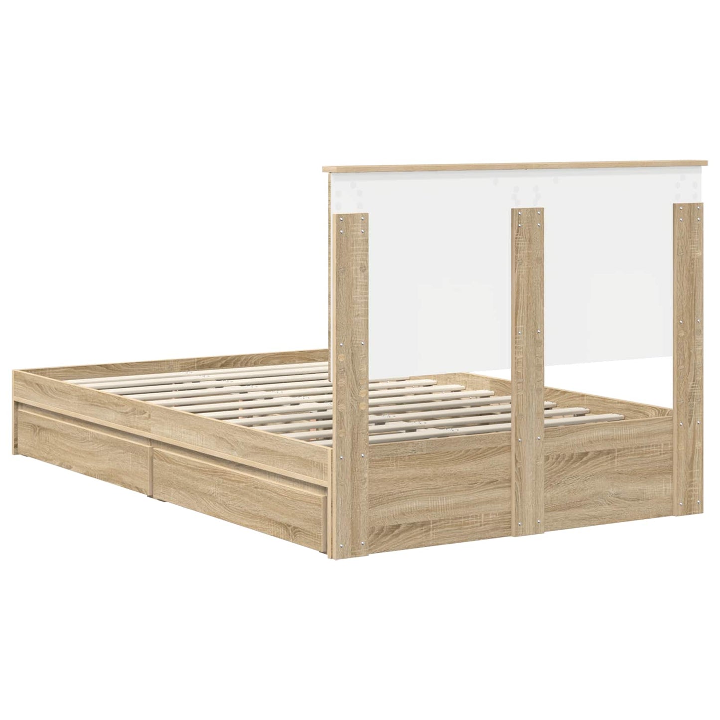 Storage Bed with Drawer Sonoma Oak 120 x 200 cm Engineered Wood