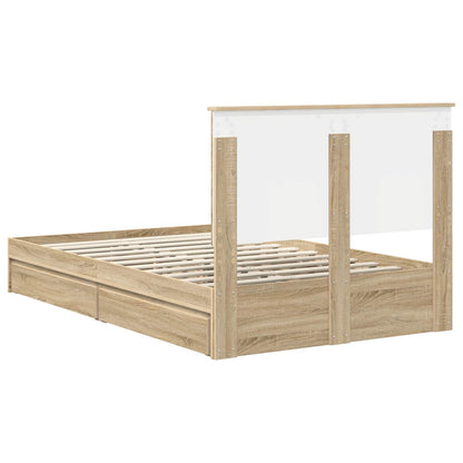 Storage Bed with Drawer Sonoma Oak 120 x 200 cm Engineered Wood