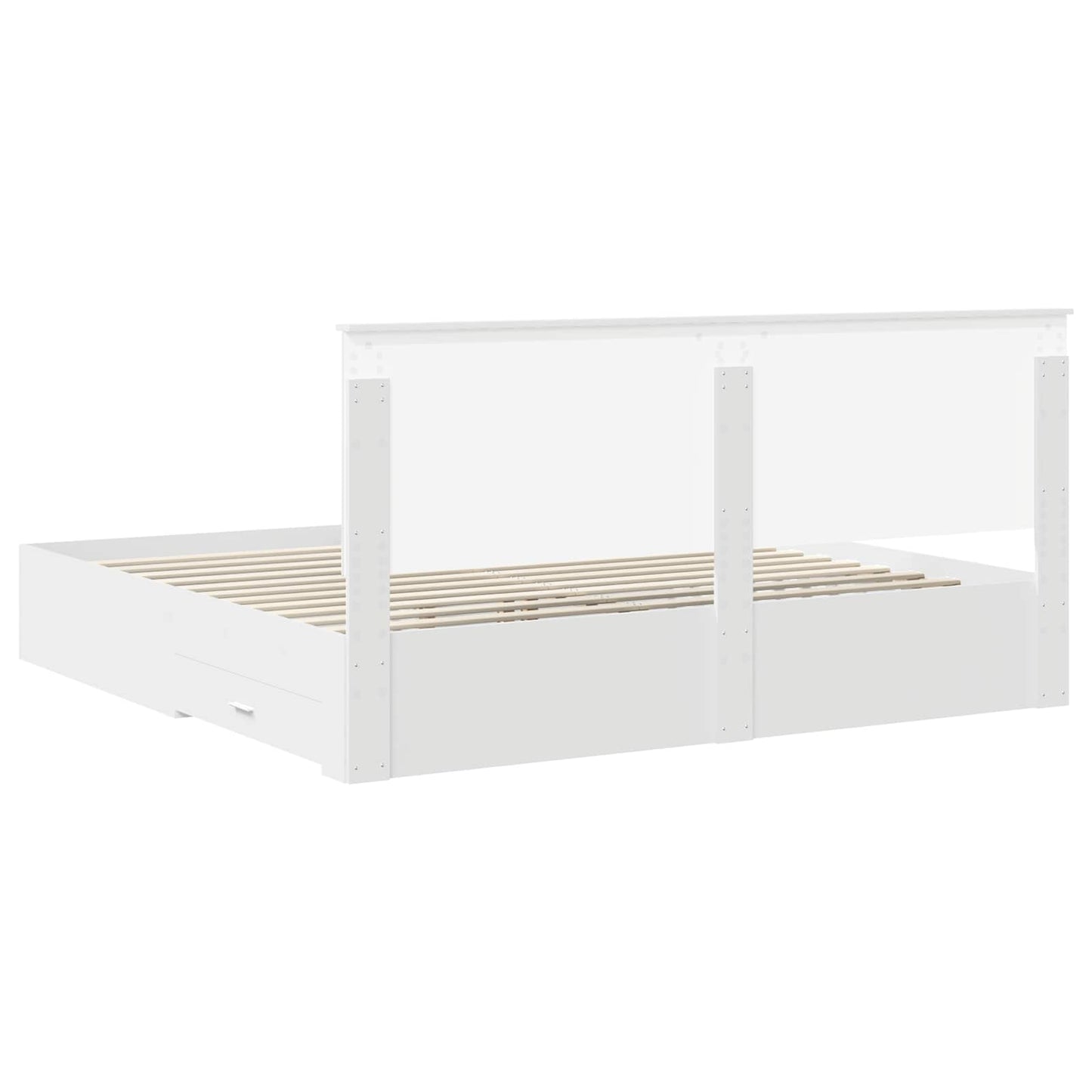Bed Frame with Headboard White 200 x 200 cm Engineered Wood