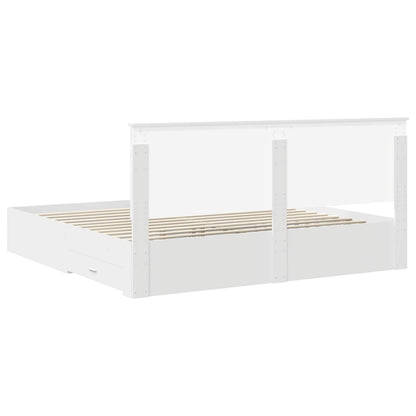 Bed Frame with Headboard White 200 x 200 cm Engineered Wood