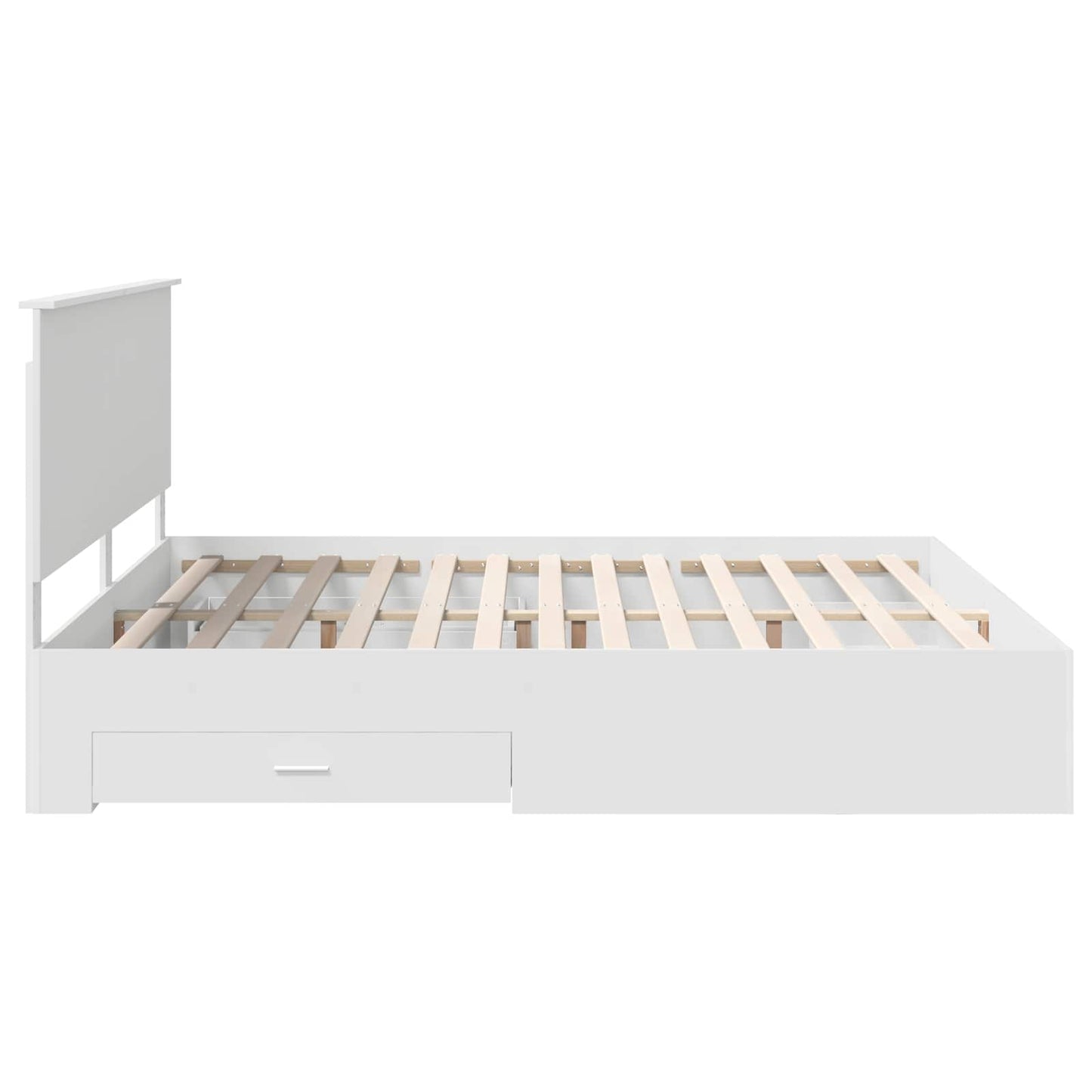 Bed Frame with Headboard White 200 x 200 cm Engineered Wood