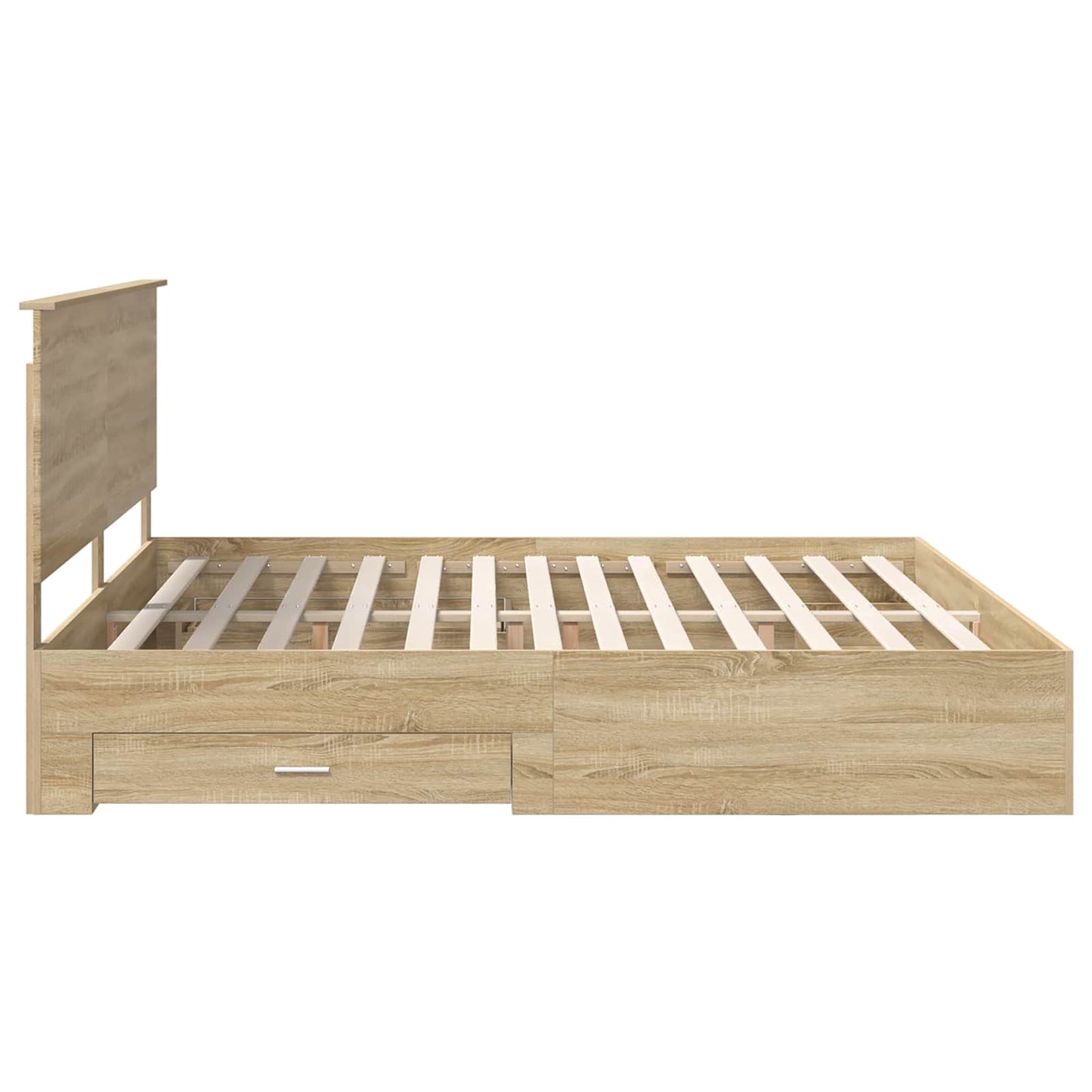 Bed Frame with Drawer Sonoma Oak 200 x 200 cm Engineered Wood